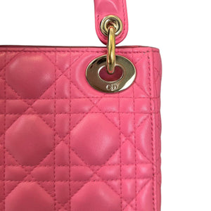 Lady Dior Mini Lambskin Cannage Pink GHW