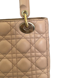 Lucky Badges My Lady Dior Small Lambskin Cannage Beige GHW