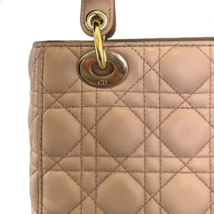 Lucky Badges My Lady Dior Small Lambskin Cannage Beige GHW