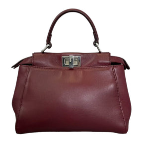 Peekaboo Iconic Satchel Mini Nappa Burgundy SHW