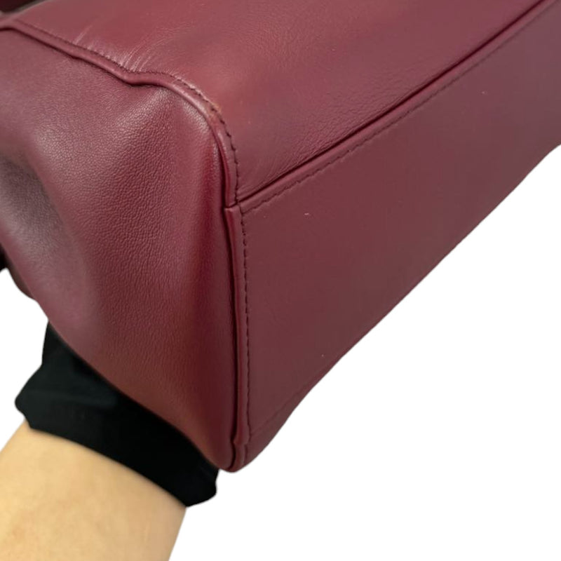 Peekaboo Iconic Satchel Mini Nappa Burgundy SHW