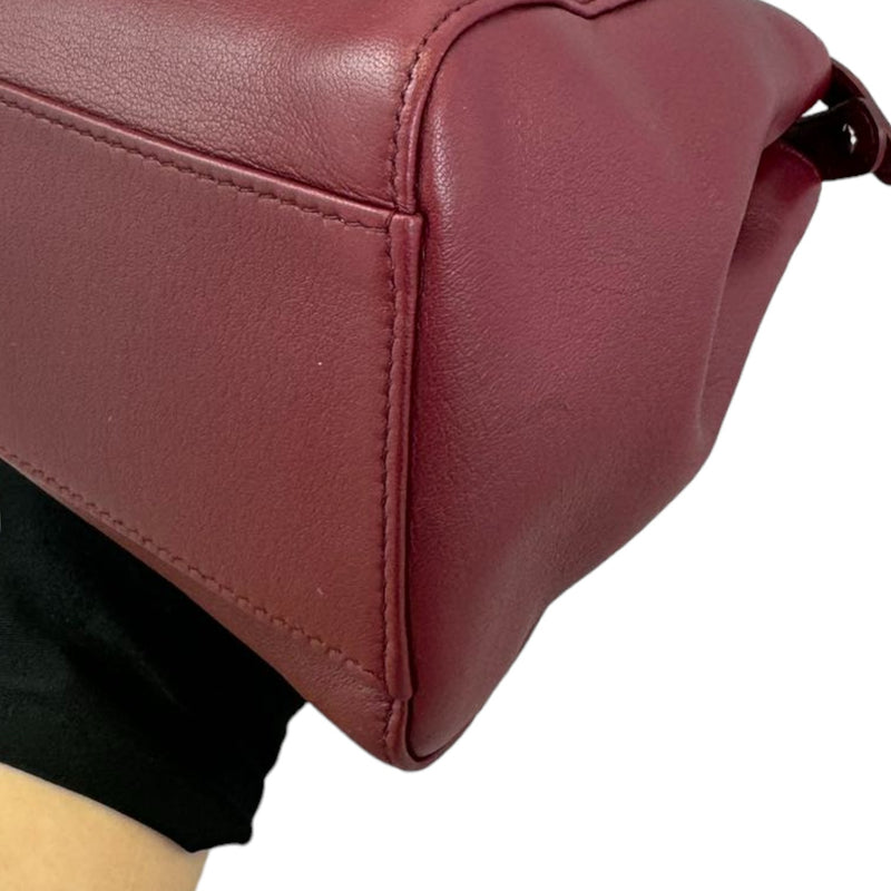 Peekaboo Iconic Satchel Mini Nappa Burgundy SHW