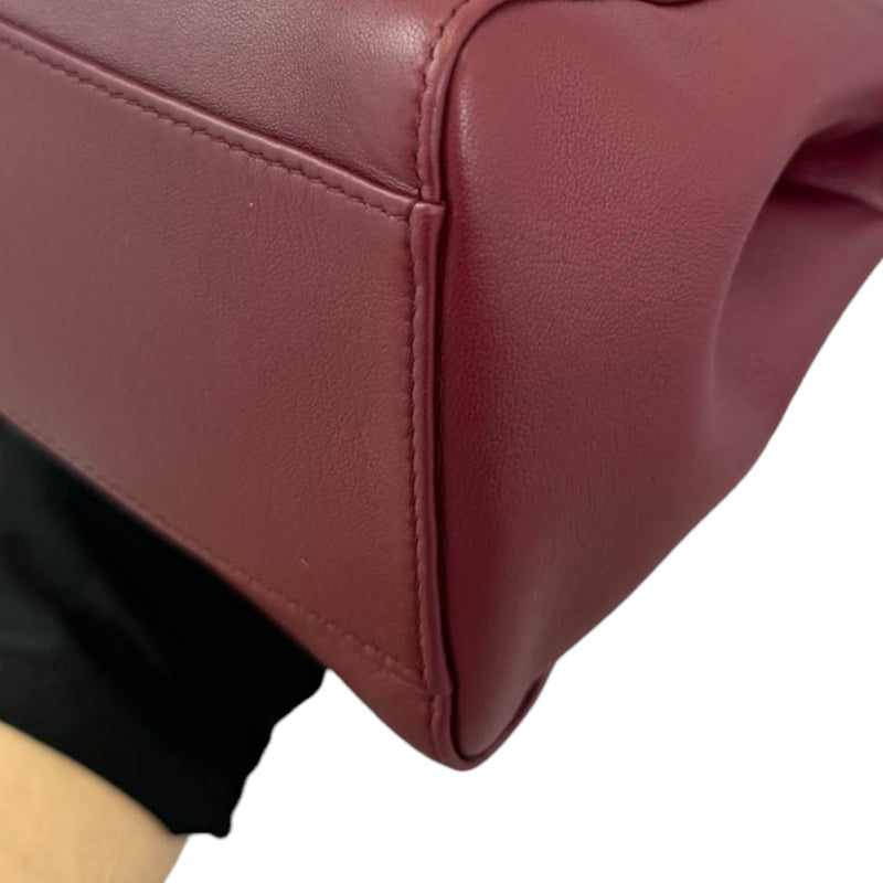 Peekaboo Iconic Satchel Mini Nappa Burgundy SHW