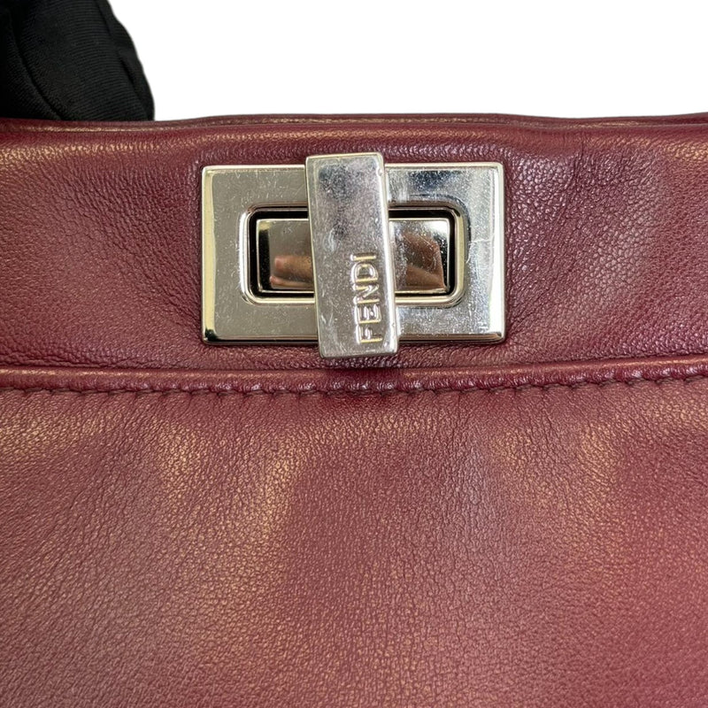 Peekaboo Iconic Satchel Mini Nappa Burgundy SHW