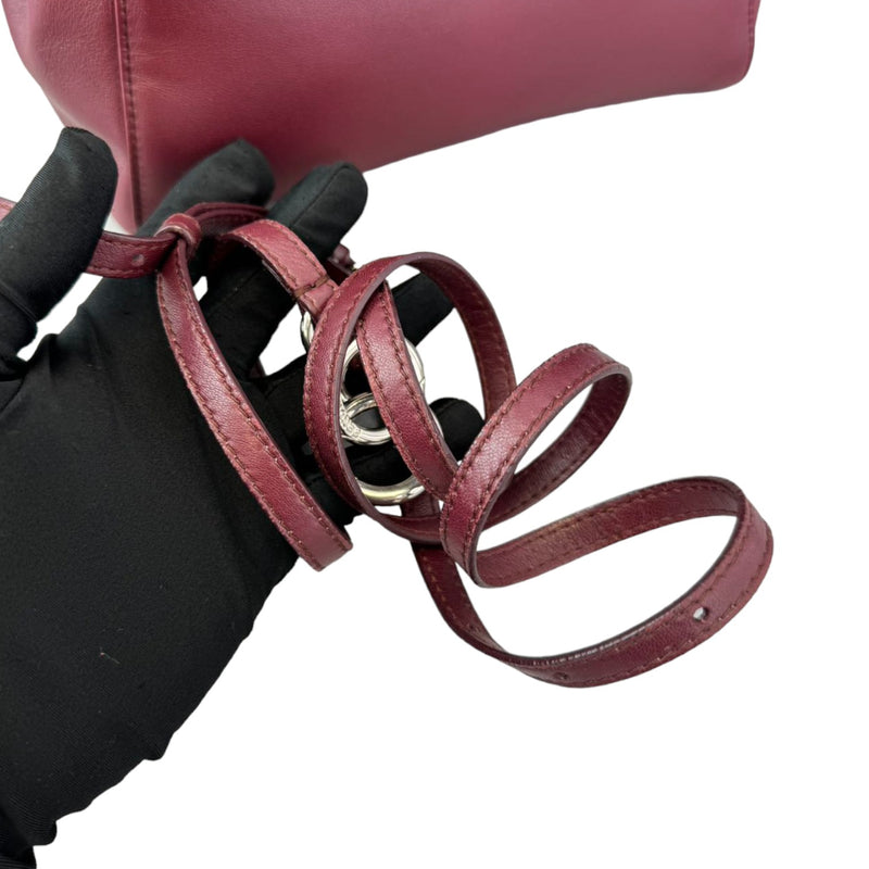 Peekaboo Iconic Satchel Mini Nappa Burgundy SHW