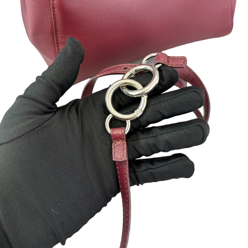 Peekaboo Iconic Satchel Mini Nappa Burgundy SHW