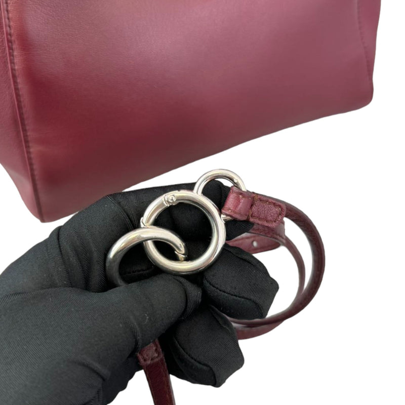 Peekaboo Iconic Satchel Mini Nappa Burgundy SHW