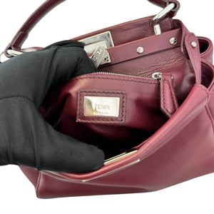 Peekaboo Iconic Satchel Mini Nappa Burgundy SHW