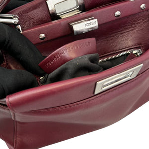 Peekaboo Iconic Satchel Mini Nappa Burgundy SHW