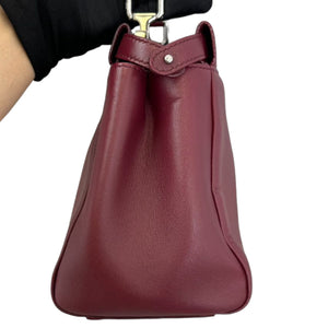 Peekaboo Iconic Satchel Mini Nappa Burgundy SHW