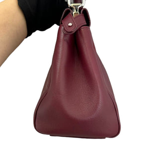 Peekaboo Iconic Satchel Mini Nappa Burgundy SHW
