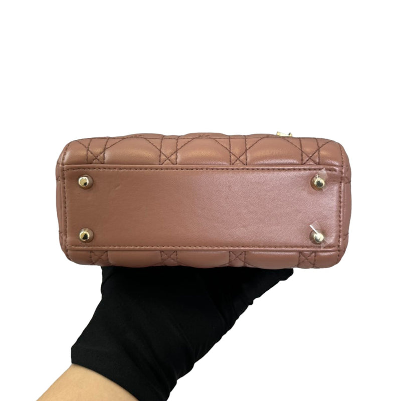 Lady Dior Mini Lambskin Light Brown GHW