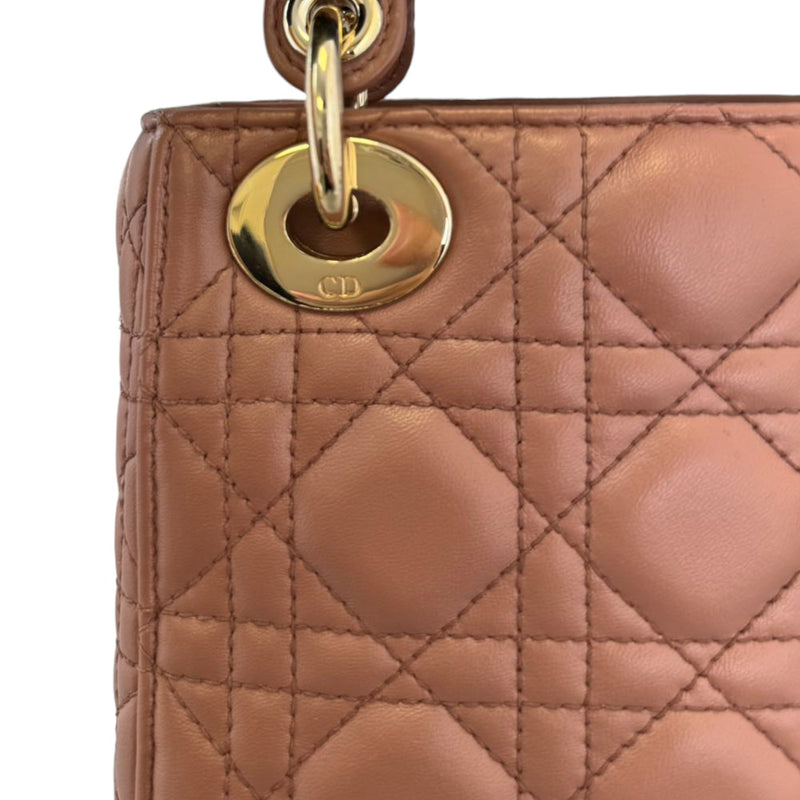 Lady Dior Mini Lambskin Light Brown GHW