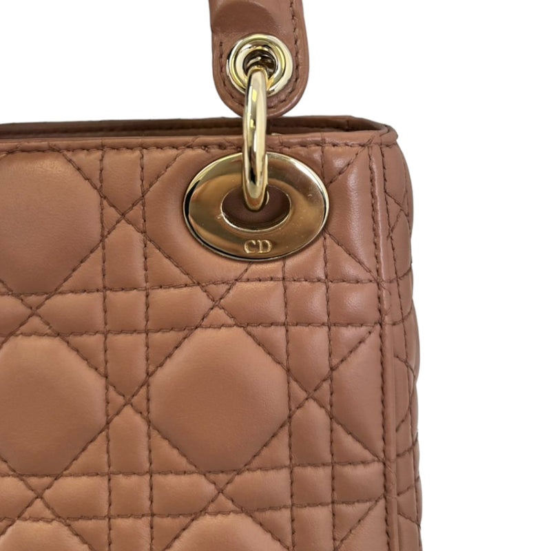 Lady Dior Mini Lambskin Light Brown GHW