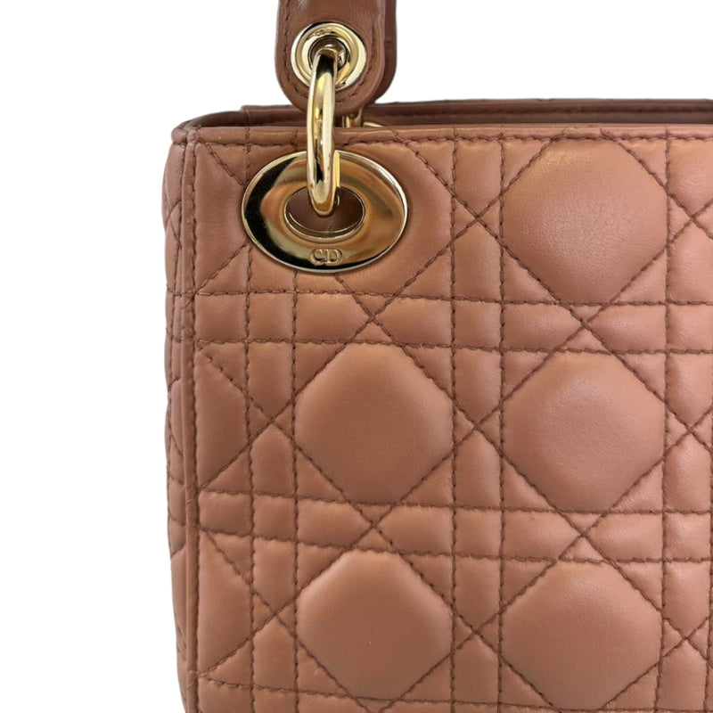Lady Dior Mini Lambskin Light Brown GHW