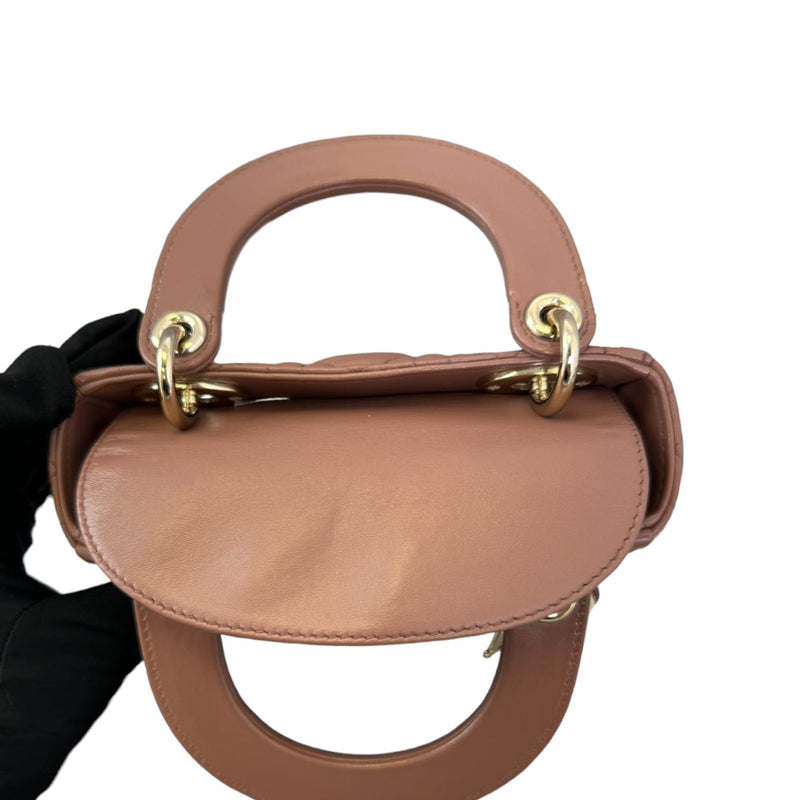 Lady Dior Mini Lambskin Light Brown GHW