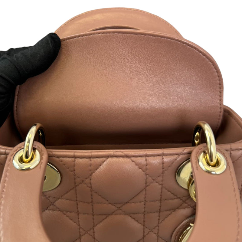 Lady Dior Mini Lambskin Light Brown GHW