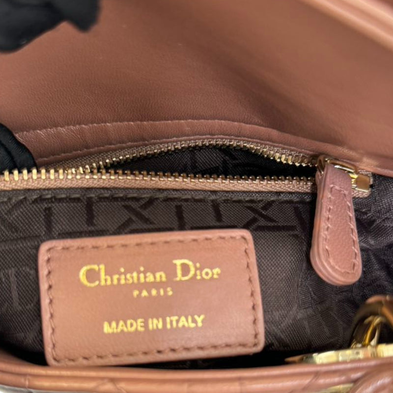 Lady Dior Mini Lambskin Light Brown GHW