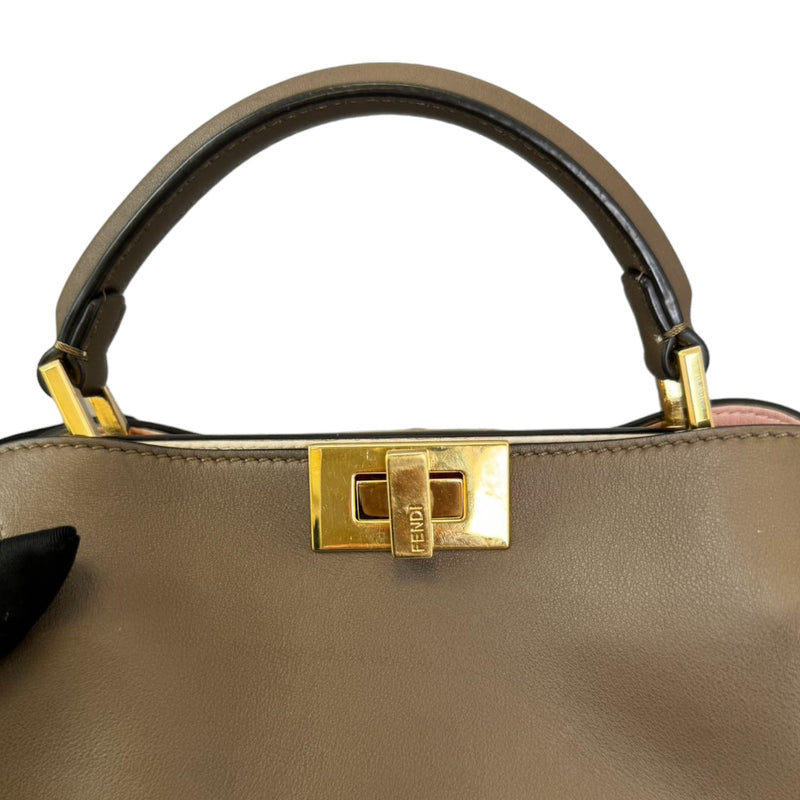 Fendi Peekaboo Iseeu Small Calfskin Leather Taupe GHW Bag Religion
