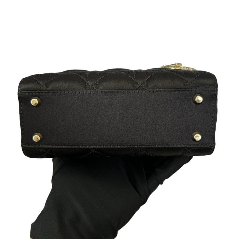 Lady Dior Mini Velvet Black Gemstone GHW