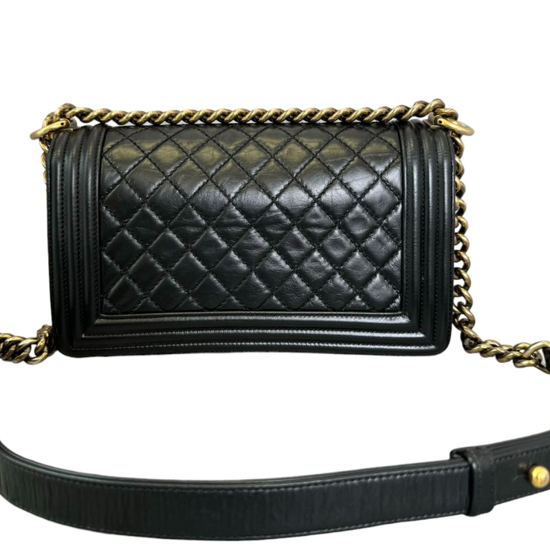 Old Boy Flap Medium Lambskin Quilted Black GHW