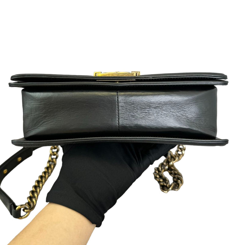 Old Boy Flap Medium Lambskin Quilted Black GHW