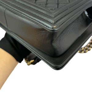 Old Boy Flap Medium Lambskin Quilted Black GHW