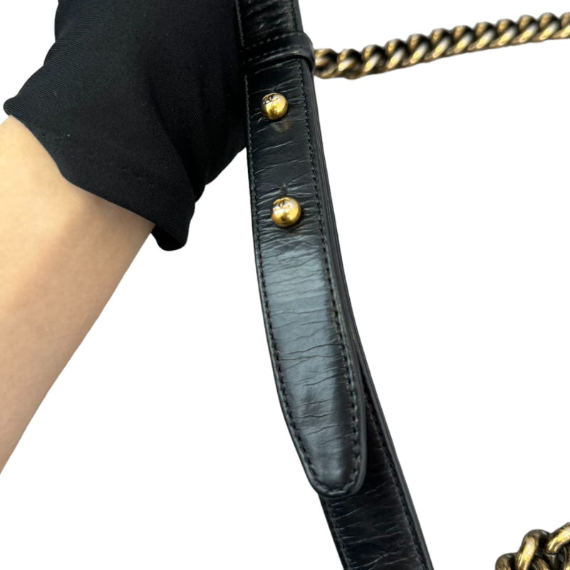 Old Boy Flap Medium Lambskin Quilted Black GHW