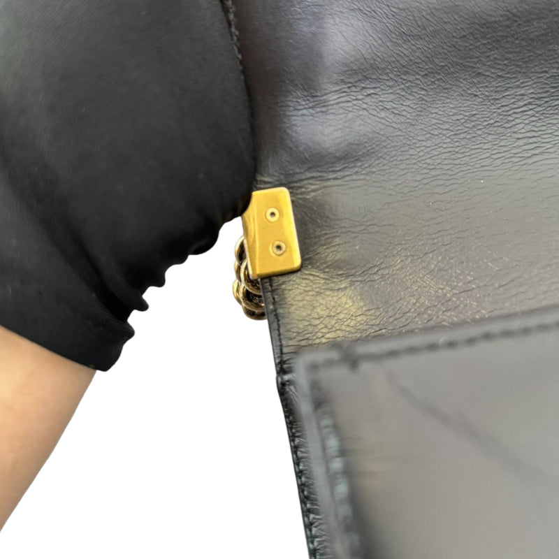 Old Boy Flap Medium Lambskin Quilted Black GHW