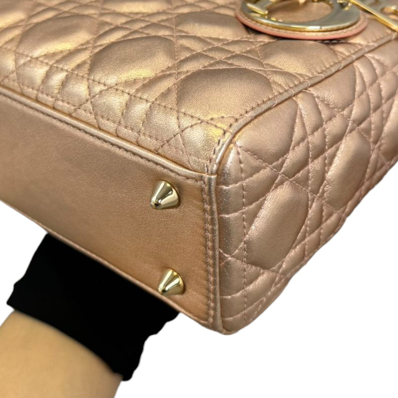 Lady Dior My ABCDior Small Lambskin Cannage Rose Gold GHW