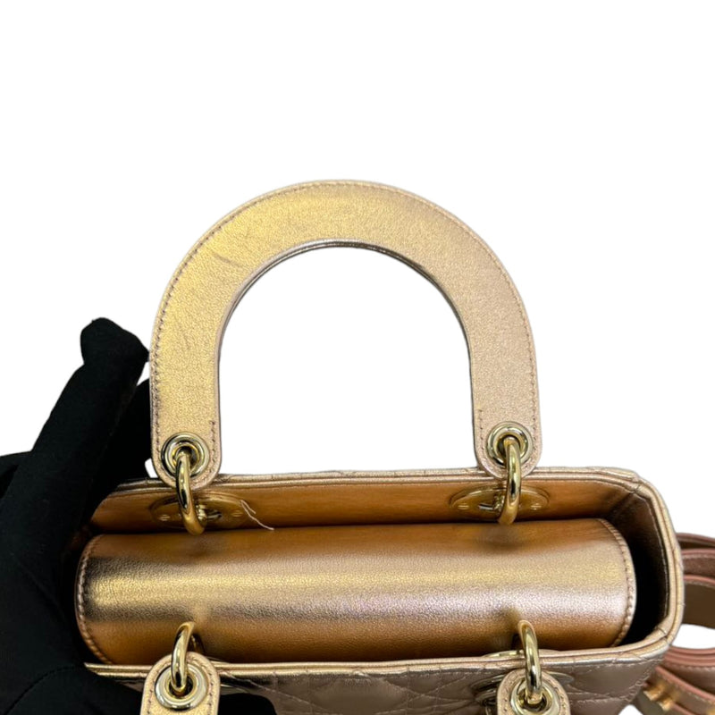 Lady Dior My ABCDior Small Lambskin Cannage Rose Gold GHW