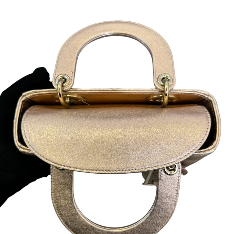 Lady Dior My ABCDior Small Lambskin Cannage Rose Gold GHW