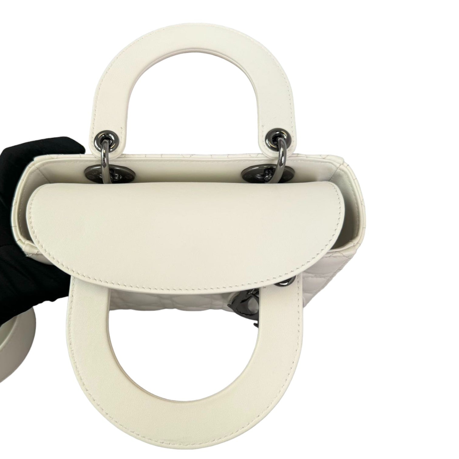 Abcdior Bag Abc Dior ABCDior Lady Dior Small Lambskin |White Lady