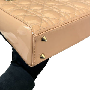 Lady Dior Small Patent Cannage Beige GHW