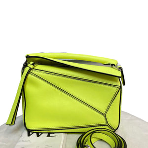 Puzzle Bag Mini Calfskin Yellow SHW