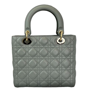Lady Dior Medium Top Flap Lambskin Grey GHW
