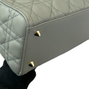 Lady Dior Medium Top Flap Lambskin Grey GHW