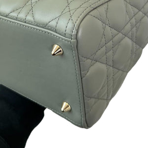 Lady Dior Medium Top Flap Lambskin Grey GHW