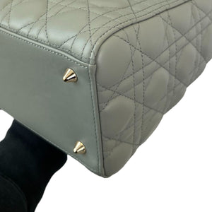 Lady Dior Medium Top Flap Lambskin Grey GHW