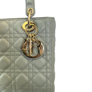 Lady Dior Medium Top Flap Lambskin Grey GHW