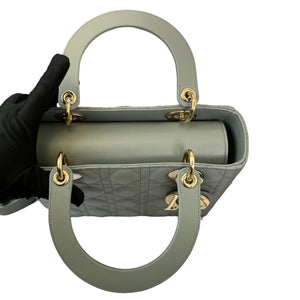 Lady Dior Medium Top Flap Lambskin Grey GHW