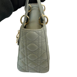 Lady Dior Medium Top Flap Lambskin Grey GHW