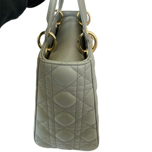 Lady Dior Medium Top Flap Lambskin Grey GHW