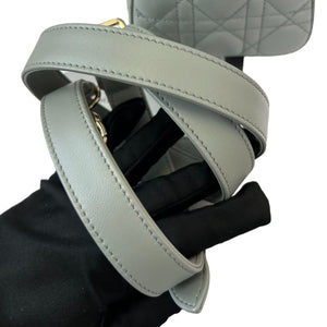 Lady Dior Medium Top Flap Lambskin Grey GHW