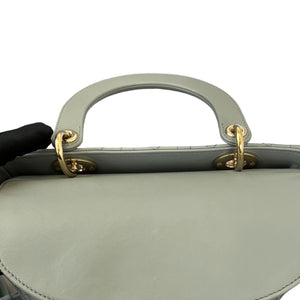 Lady Dior Medium Top Flap Lambskin Grey GHW