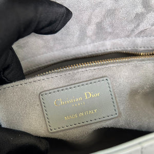 Lady Dior Medium Top Flap Lambskin Grey GHW