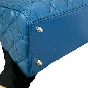 Lady Dior Medium Lambskin Cannage Blue SHW