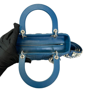 Lady Dior Medium Lambskin Cannage Blue SHW