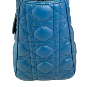 Lady Dior Medium Lambskin Cannage Blue SHW