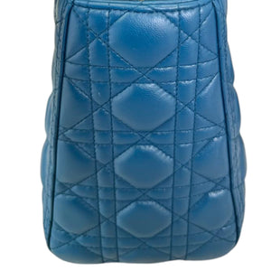 Lady Dior Medium Lambskin Cannage Blue SHW
